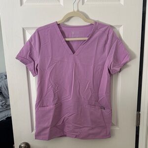 Figs Women's Short Sleeve V-Neck Top - Lavender